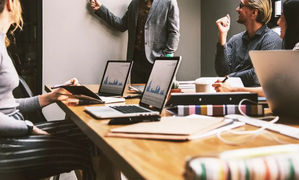 Proses pendelegasian tugas yang terstruktur dan bersahabat di ruang rapat kantor